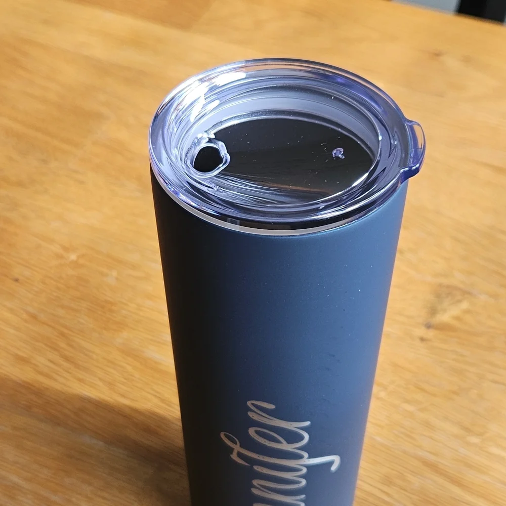 Black Personalized Stainless Steel Travel Mug - Custom Name Tumbler - JENNIFER